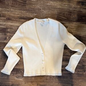 For Love And Lemons Cream Button-Up Cardigan